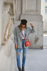 Oversize plaid blazer