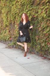 Wrap Dress + Aerosoles Lincoln Square Ankle Boots