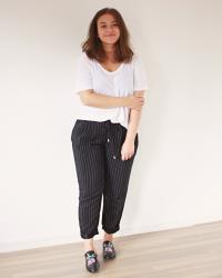 OUTFIT | PINSTRIPE TROUSERS