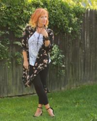 Lace Up Leggings & Floral Duster: Speechless