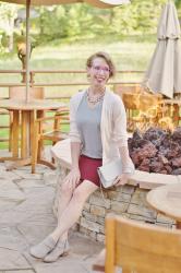Blush and Burgundy Outfit Ideas