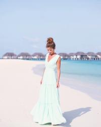 MINT LONG DRESS IN MALDIVES