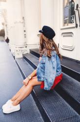 Red suede dress