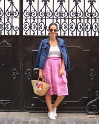 PINK VICHY SKIRT OUTFIT