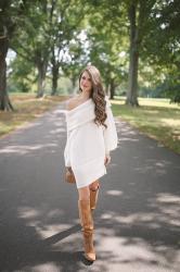 Oversized One-Shoulder Sweater Dress