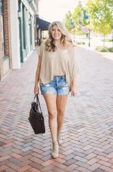 Short Sleeve Draped Sweater