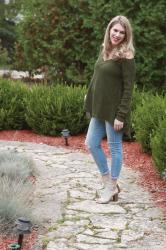 Olive Cold Shoulder Sweater 