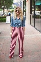 Wide-leg Pants: Striped Circus Trousers.