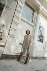 Sequin Dress & Leather Boots for Zimmermann