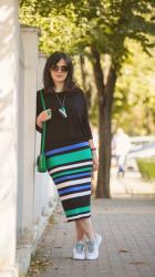 Pencil striped skirt