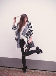 GEOMETRIC CARDIGAN & BOOTS from BUTOSKLEP.PL