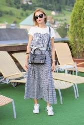 How to keep wearing Gingham in Fall: transitional outfit idea