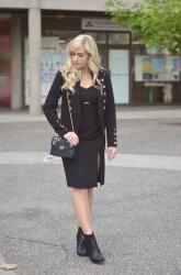 Weekend Wear | Military Blazer & Sweetheart Dress