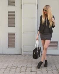 Grey dress ||| IO AMO ITALY bag