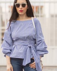 Blusa con mangas abullonadas y Jeans Meltin' Pot