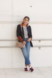 FASHION WEEK LOOK: chaqueta militar y sneakers