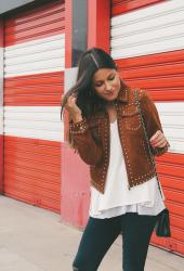 Studded suede jacket