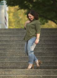 What I Wore: Grey and Olive