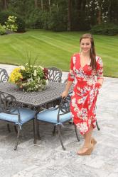 A Coral Floral Maxi Dress