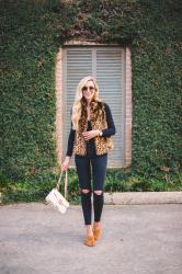 Animal Print Faux Fur Vest