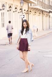 Faux Suede Burgundy Skirt