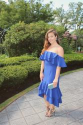 Twirling in Layers of Cobalt Ruffles