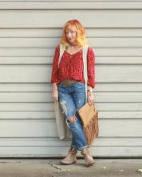 Boho Top & Boyfriend Jeans: Taking Time For Yourself