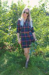 PLAID SHIRT DRESS 