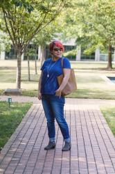 Mixed Media Top & Jeans