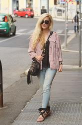 RZYM : RÓŻOWA KURTKA Z JEANSU / PINK DENIM JACKET