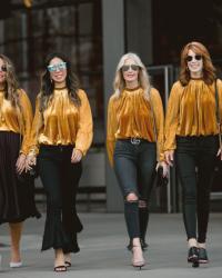 GOLD VELVET TOP WITH CHIC AT EVERY AGE