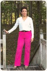 Hot Pink Cords + A Silk Blouse from GANT!