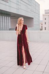 This Velvet Maxi Dress Will Make You Hang Up Your LBD