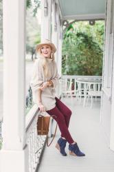 Navy Booties | Add Color To Your Fall Outfits