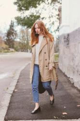 Beige trench coat 