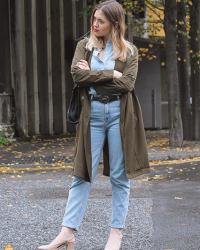 Trench  and total denim