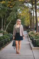 Houndstooth Blazer & Leather Loafers