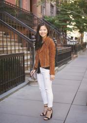 The Perfect Suede Moto Jacket for Fall