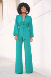 Bell Sleeve Wide Leg Jumpsuit