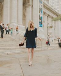 No-Wrinkle Navy Dress