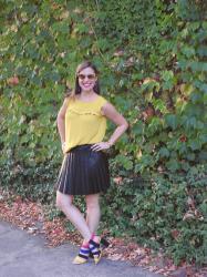 Leather Pleated Skirt for HOT Fall Days!