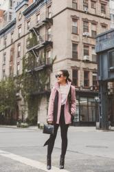 Fall in Pink :: Blush peacoat & Skinny scarf