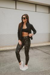 Weekly Workout Routine: Gold Splatter Leggings