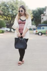 Lace Cami + Oversized Cardigan