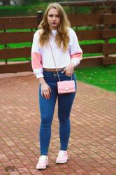 White & Pink Crop Top