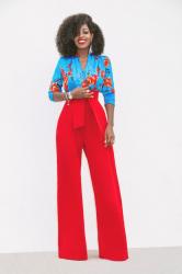 Floral Bodysuit + High Waist Belted Pants