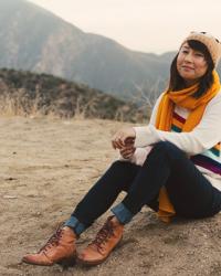 outfit: a cloudy day with a rainbow sweater