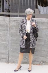 leopard topper + leather skirt