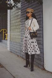 Holiday Dressing: Black & White with Knee-high Boots