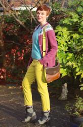 Fair Isle Geek Cardigan & Yellow Trousers